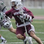 JR in action against Stevenson last year in some college lax action.